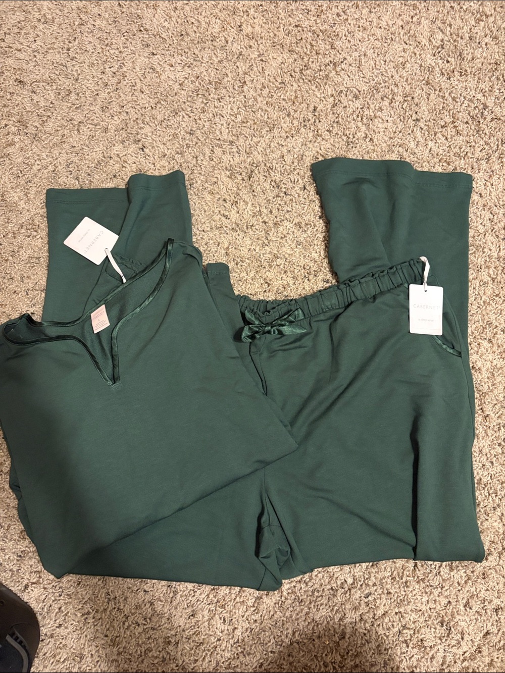 Cabernet Forest Green Lounge Pajama Set